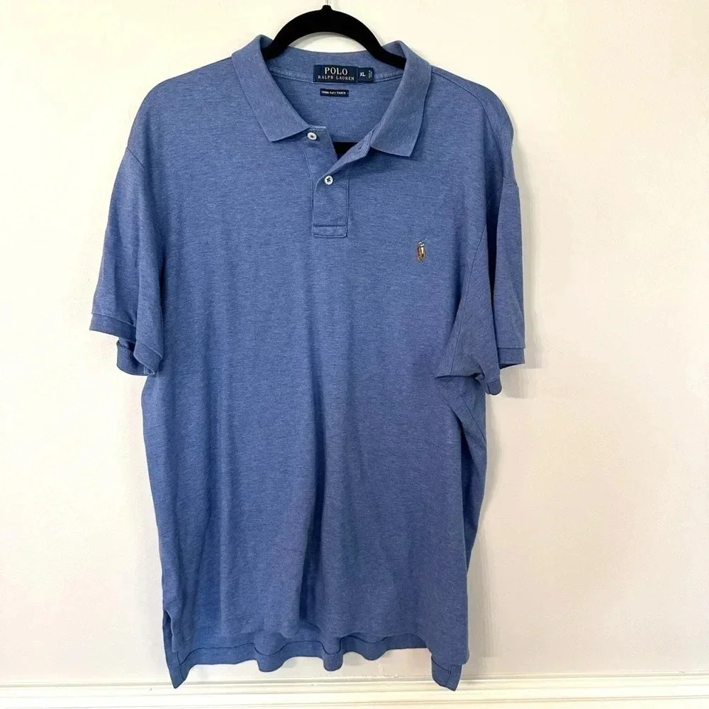 Polo Ralph Lauren Pima Soft Touch Men’s Blue Short Sleeve Polo Size XL GUC
